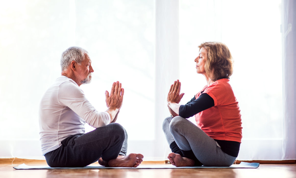 Senior citizens group yoga